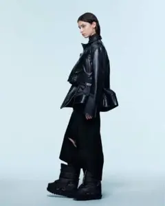 sacai シングルライダースジャケット ブラック カウハイド sacai（サカイ） 16SS カウハイド シングルライダースジャケット