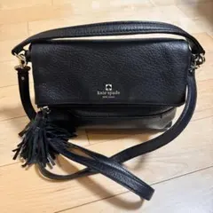 【美品】kate spade 黒 レザー ショルダーバッグ