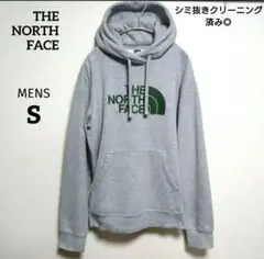 美品　ノースフェイス　ロゴ　パーカー プルオーバー 裏起毛　メンズ