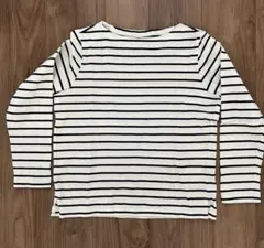 ユニクロ　ボーダー　長袖Tシャツ ホワイト/ネイビー