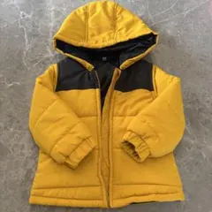 美品　イエロー フード付き 中綿コート