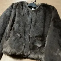 INGNI イング ノーカラーエコファーショートコート ジャケット ブラウン M