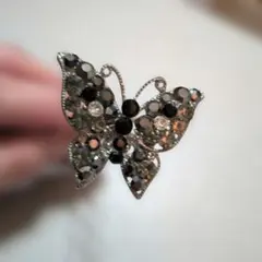 蝶のストーン装飾ヘアピン