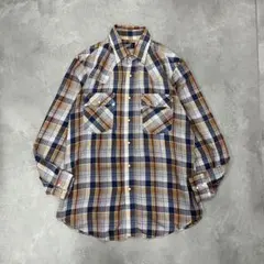 70s Levi's ヴィンテージウエスタンシャツ L チェックシャツ 襟芯