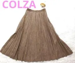 コルザ/レディース/ロングプリーツスカート/ブラウン/ウエストゴム【F】