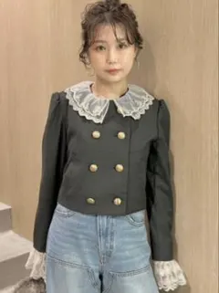 スカラップビジューアタッチドジャケット