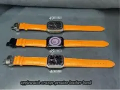 マットオレンジ アップルウォッチ 本革 牛革 レザーベルト Dバックル付