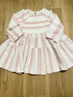 【95cm】ZARAストライプ柄の長袖ワンピース