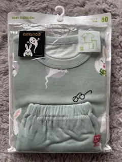 UNIQLO ベビーパジャマ半袖　めがねうさぎ　80