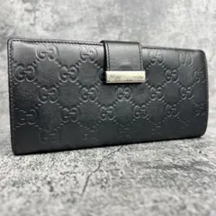 GUCCI グッチシマ GG柄 レザー 黒 GG金具 W ホック