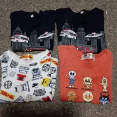 働く車・アンパンマンTシャツ4枚セット　　90.95