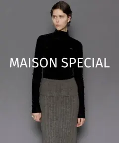 【MAISON SPECIAL】 Velor Mesh Tops ブラックのサムネイル