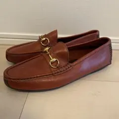 【タイムセール10%OFF】GUCCI ブラウンレザー ローファー 42M