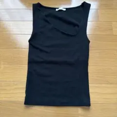 ZARA ノースリーブ リブタンクトップ ブラック S レディースのサムネイル