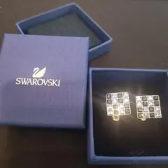 Swarovski スクエア型カフリンクス