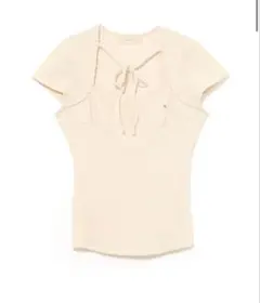 andmary Cotton ribbon tank ivory 新品未使用 ANDMARY】Cotton ribbon tank