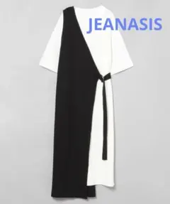 JEANASiS ジーナシス　ワンショルロングベスト　ブラック