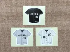 千葉ロッテマリーンズ ユニフォーム型ステッカー 3種セットのサムネイル