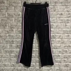 adidas neo ベロア トラックパンツ 紫 薄紫 ピンク 3本ライン