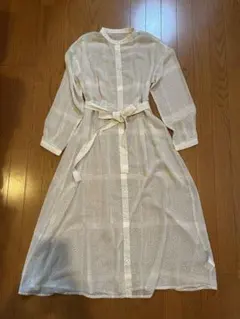 KBF+ ドット柄ロングシャツワンピース アーバンリサーチ
