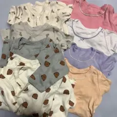 ロンパース　半袖　長袖　肌着　クマ柄　セット　パジャマ　西松屋　70 綿100