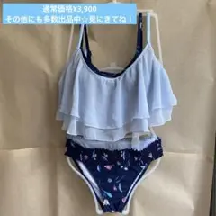 【ブラックシャーク】フレアトップビキニ ライトブルー　ネイビー　ホワイト Mのサムネイル