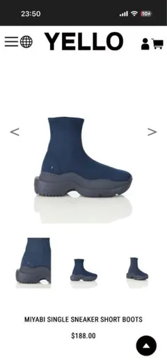 YELLO SNEAKER SHORT BOOTS BLACK Sサイズ - メルカリ