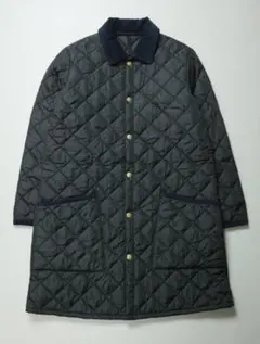 美品 barbour バブアー キルティングコート 襟コーデュロイ 34 黒