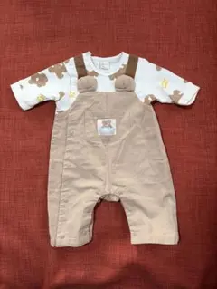 新生児　カバーオール　クマ柄　バースデイ