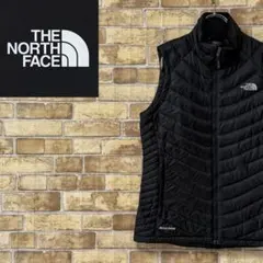 ノースフェイス　ダウンベスト　刺繍ロゴ　アウトドア　黒　ブラック　古着女子　S