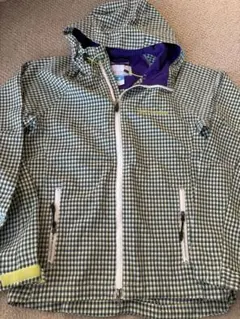 Columbia グリーンチェック フード付きパーカー XS