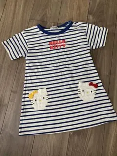 HELLO KITTY＊ボーダー＊ワンピース＊キッズ＊110のサムネイル