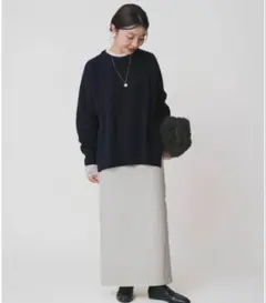 上質ウール　　IENA クルーネックラグランプルオーバー ニット