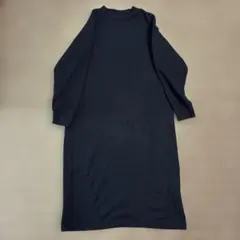 黒 M 長袖 ワンピース 裏起毛