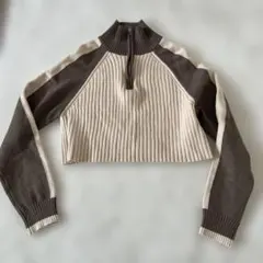 Dazy ベージュとブラウンのニットセーター