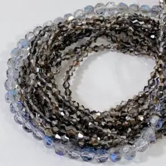 hu465/SALE！ガラスビーズ◇ソロバン形 多面カットmix 10連