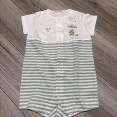 familiar ストライプロンパース 80