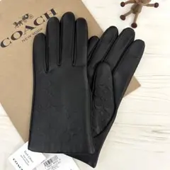 【新品タグ付】上質レザー COACH コーチ レザー手袋 スマホ対応 ブラック