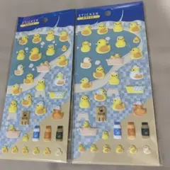 【匿名配送】ぷっくり　可愛い 銭湯あひる　ステッカー　シール　２枚セット