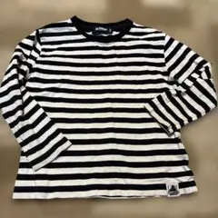 XLARGE KIDS 長袖カットソー 100cm ブラック/ホワイトストライプ