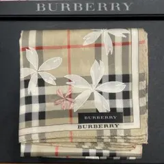 BURBERRY チェック柄 花柄 スカーフ