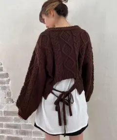 新品　MAJESTIC LEGON　マジェスティックレゴン　バックリボンニット