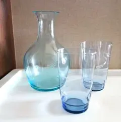 和硝子　昭和レトロ　　　　　切子ガラス3点セット