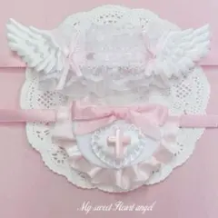 ヘッドドレス　スタイ　ぬいぐるみ　ぬい　ぬい服　ピンク　天使　十字架