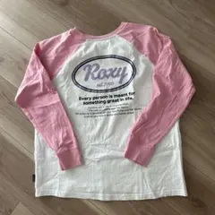ROXY ラグラン長袖Tシャツ ピンク ホワイトのサムネイル