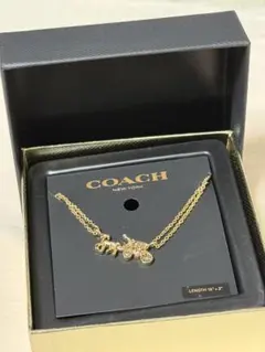 COACH レキシー スケルタル ティーローズ ロング ネックレス ゴールド 