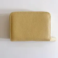 【訳あり品】LASIEM 二つ折り財布　ミニ財布　本革　クリームイエロー