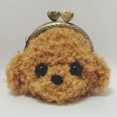 ✿まさお様専用✿ハンドメイド✿がま口・ポーチ✿手編み✿アプリコットトイプードル✿