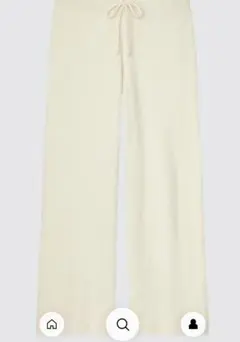 ユニクロ　ソフトフラッフィーパンツ　アイボリー X L