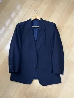 濃いネイビー ストライプ テーラードジャケットスーツお得